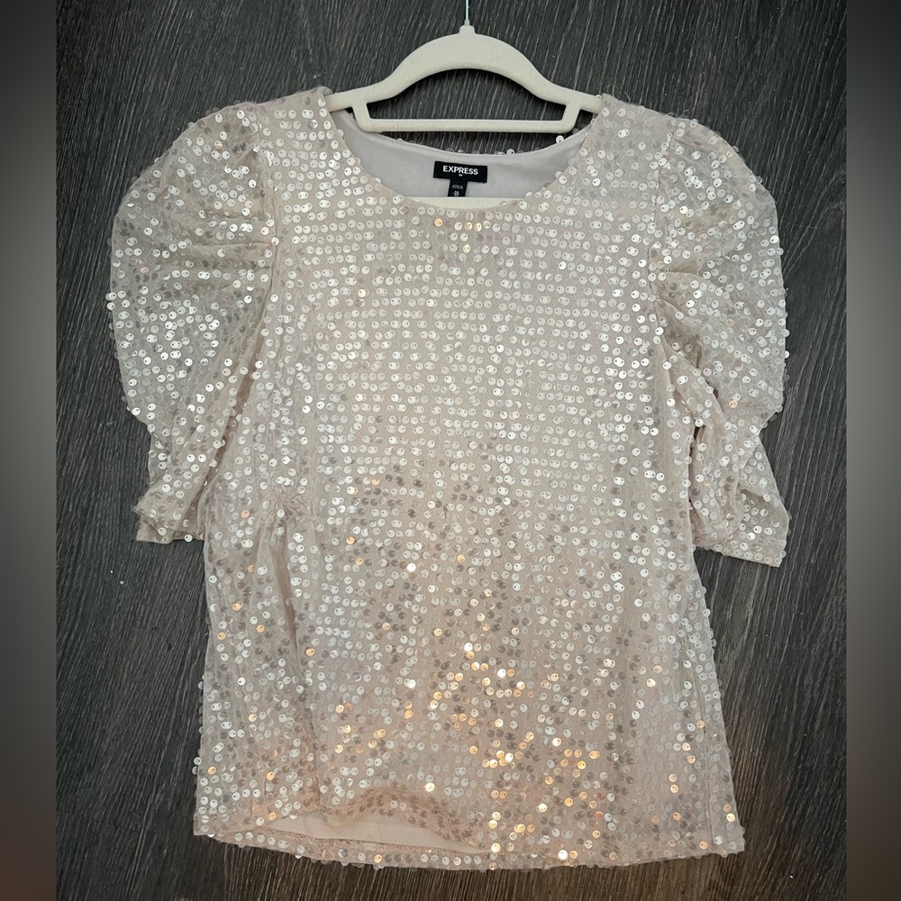 White Sequin Top